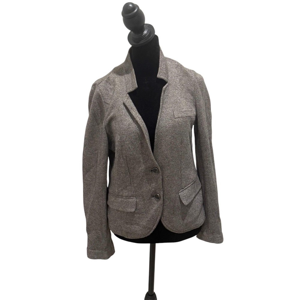LOFT Sweater Knit Blazer Jacket Women's S Petite Cotton 2-Button Office Career